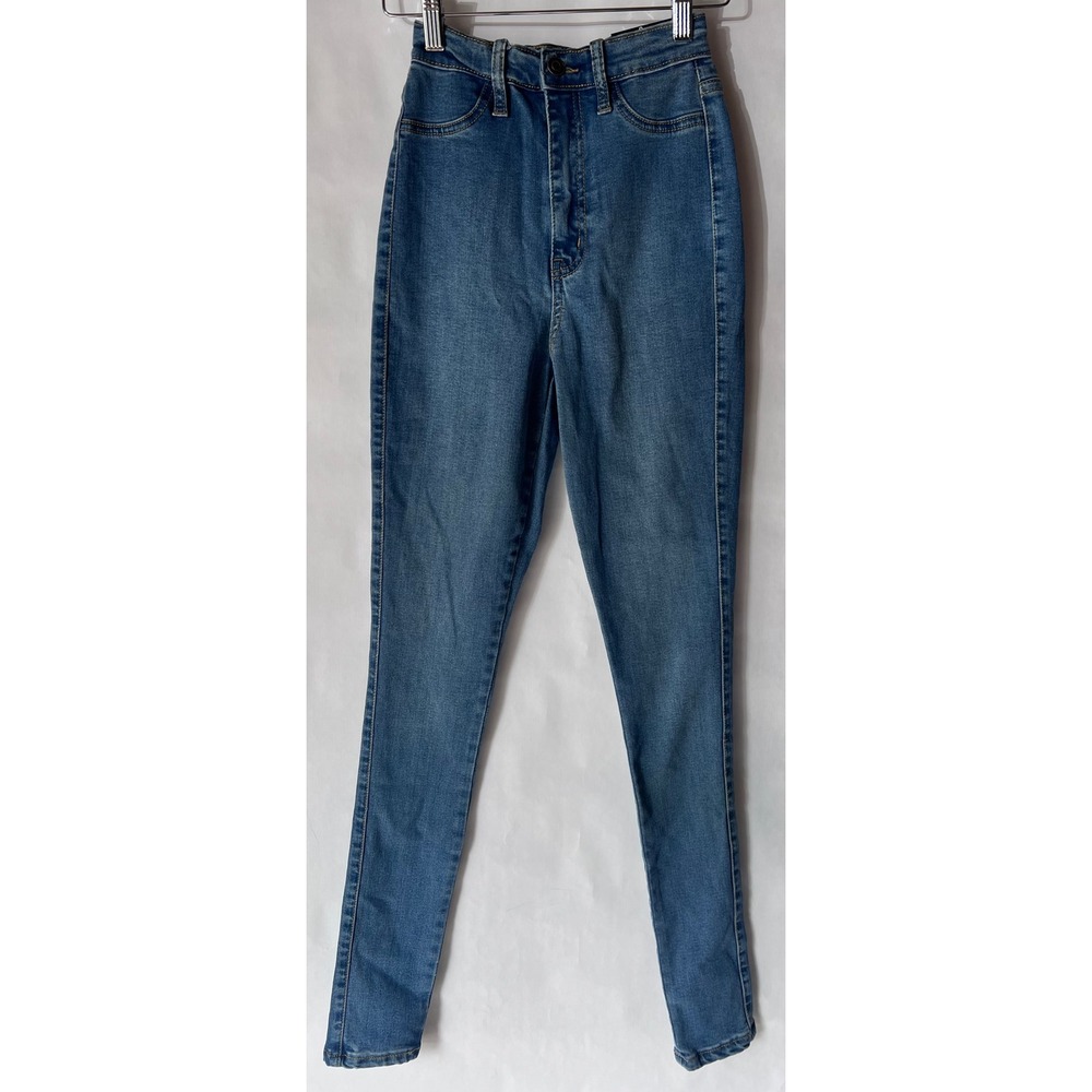 Fashion Nova Dare Devil High‎ Rise Skinny Jeans Medium Blue Wash 0